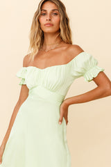 Linka Off-Shoulder Tie Back Midi Dress Apple