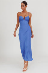 In A Daze Gathered Bust Maxi Dress Blue