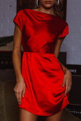 Lucinda Twist Back Mini Dress Red