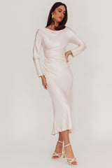 Loveland Cowl Back Midi Dress Baby Pink