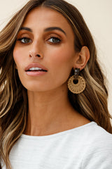 Zulu Faux Straw Earrings Tan