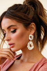 Barcelona Hammered Metal Earrings Gold