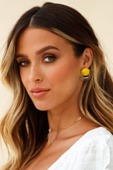Samantha Geometric Perspex Earrings Yellow