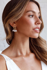 Sierra Pearl Statement Earrings Gold