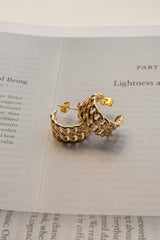 Damian Open Chain Hoop Earrings Gold