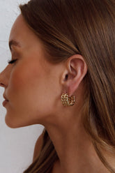 Damian Open Chain Hoop Earrings Gold