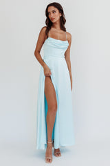 Inner Light Gathered Bust Split Maxi Dress Mint