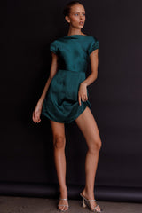 Lucinda Twist Back Mini Dress Jade