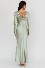 Loveland Cowl Back Midi Dress Sage