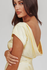 Loveland Cap Sleeve Cowl Back Midi Dress Butter