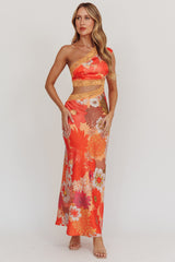 Mahli One-Shoulder Cut-Out Maxi Dress Floral
