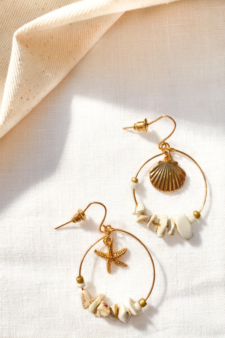 Sirena Gold & Shell Hook Earrings