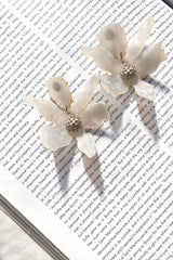 Yuki Diamante Accent Orchid Earrings White