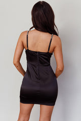 Radhika Rhinestone Bust Mini Dress Black