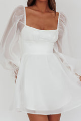 I've Got Sunshine Long Sleeve Mini Dress White