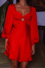 Jonah Lace-Up Back Mini Dress Red